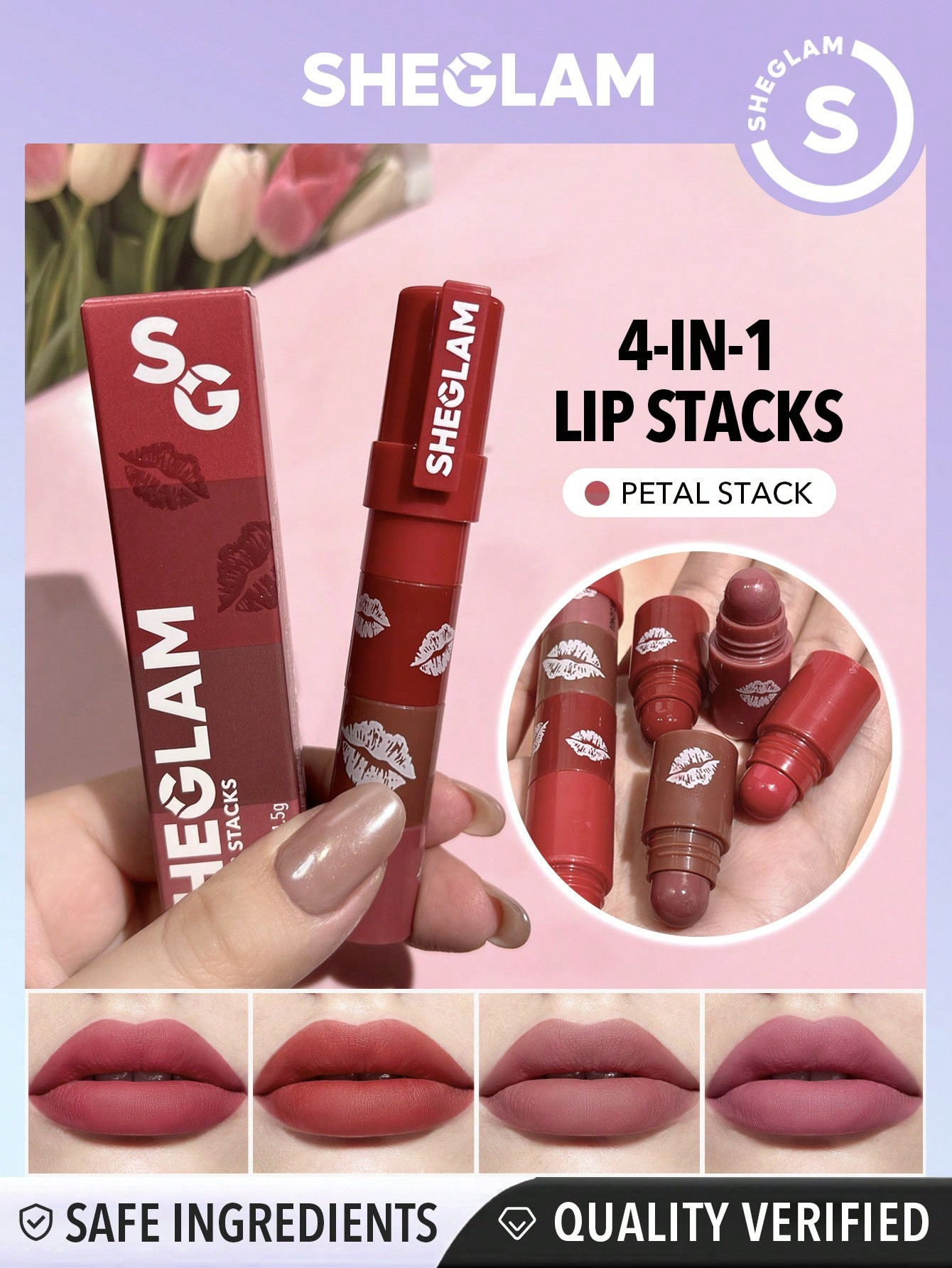 SHEGLAM Mega Lip Stacks-Petal Stack - 18366711