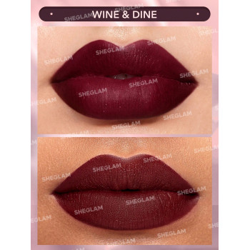 SHEGLAM Rouge À Lèvres Velours Starlight - Wine & Dine 10 Couleurs Rouge À Lèvres Mat Durable Et Chatoyant Nourrissant Et Soyeux - 1462575