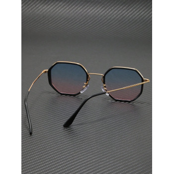 1 paire Lunettes de mode fine à monture métallique polygonale de couleur dégradée, pour port quotidien pour femmes - 26195409