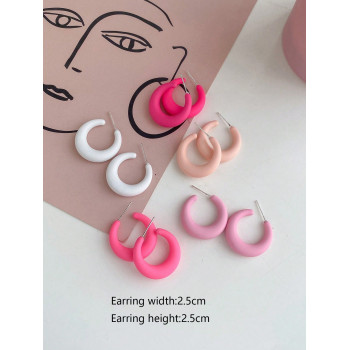 1 set / 5 paires de boucles d'oreilles exquises, mignonnes et populaires adaptées au port quotidien pour dames - 35233844