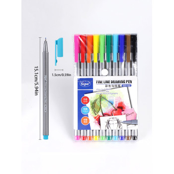 10 pièces Surligneurs à double pointe colorés, stylos marqueurs multifonctions pour les étudiants - 39626455