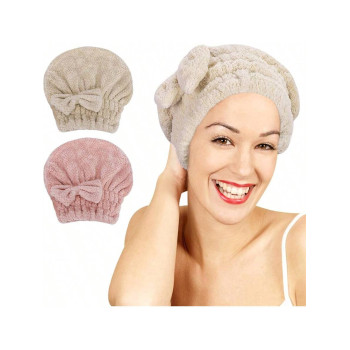 1 Pièce Serviettes De Séchage De Cheveux En Microfibre, Bonnet De Serviette Super Absorbant En Turban, Enveloppement De Tête Séchage Rapide Avec Bonnet De Douche À Nœud Pour Cheveux Bouclés, Longs, Épais Et Mouillés - 30247062