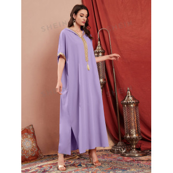 SHEIN Najma Caftan à broderie fendu - 12603836