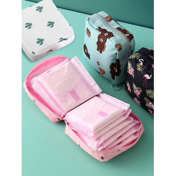 1 pièce Sac de rangement portable pour serviette hygiénique, sac de serviette hygiénique à glissière en tissu Oxford, sac de rangement multifonctionne e pour filles et femmes, et maquillage pour adolescentes et femmes - 36845214