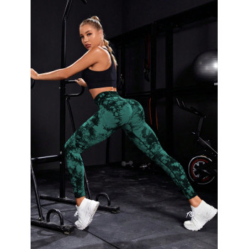 SHEIN Yoga Trendy Legging De Sport Tie Dye Contrôle Du Ventre - 24628000