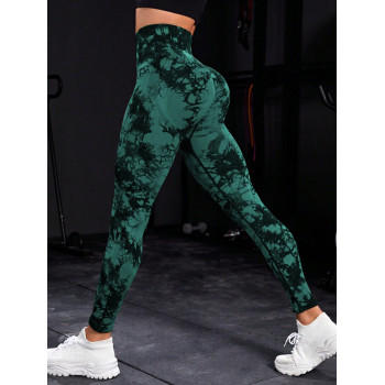 SHEIN Yoga Trendy Legging De Sport Tie Dye Contrôle Du Ventre - 24628000