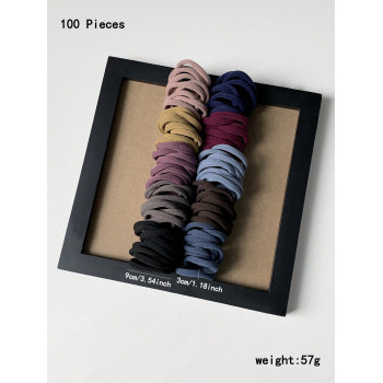 Ensemble de 131 pièces de barrettes et de liens pour cheveux simples, style coréen, attaches élastiques pour queue de cheval résistantes, série de couleurs Morandi - 36795326