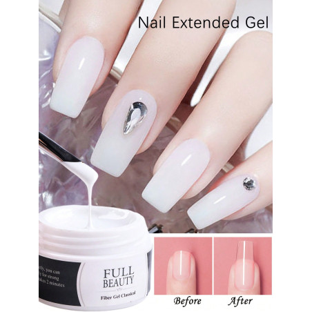 Outil De Manucure 15ML Blanc Ongle gel Pour extension poly UV Acrylique Ongle Réparation Colle Construction Rapide Blanc Nude Rose Transparent - 23832758