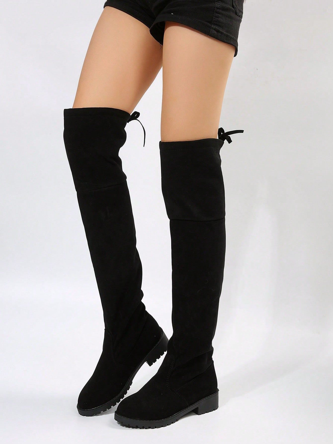 Bottes hautes à bout pointu et à talons hauts pour femmes, simples et confortables, classiques et polyvalentes, convient pour l'extérieur - 23000717