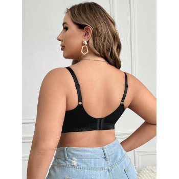 Ensemble de 2 pièces Soutien-gorge sans fil respirant anti-affaissement pour femmes de grande taille, sans armature ni rembourrage en éponge - 36409224