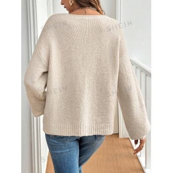 SHEIN Frenchy Cardigan ouvert à manches longues noué unicolore pour femme, de couleur unie. - 37646934