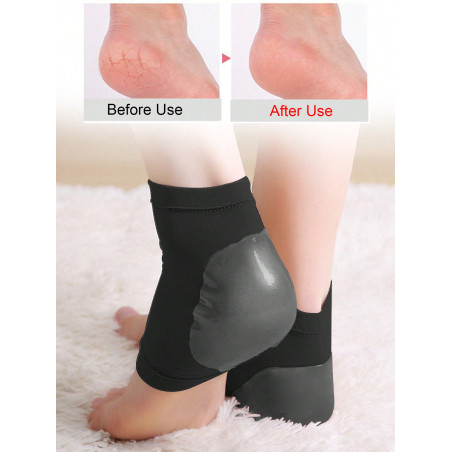 2 Pièces Chaussettes De Talon En Gel Pour Prévenir Les Fissures Aux Pieds - 26815661