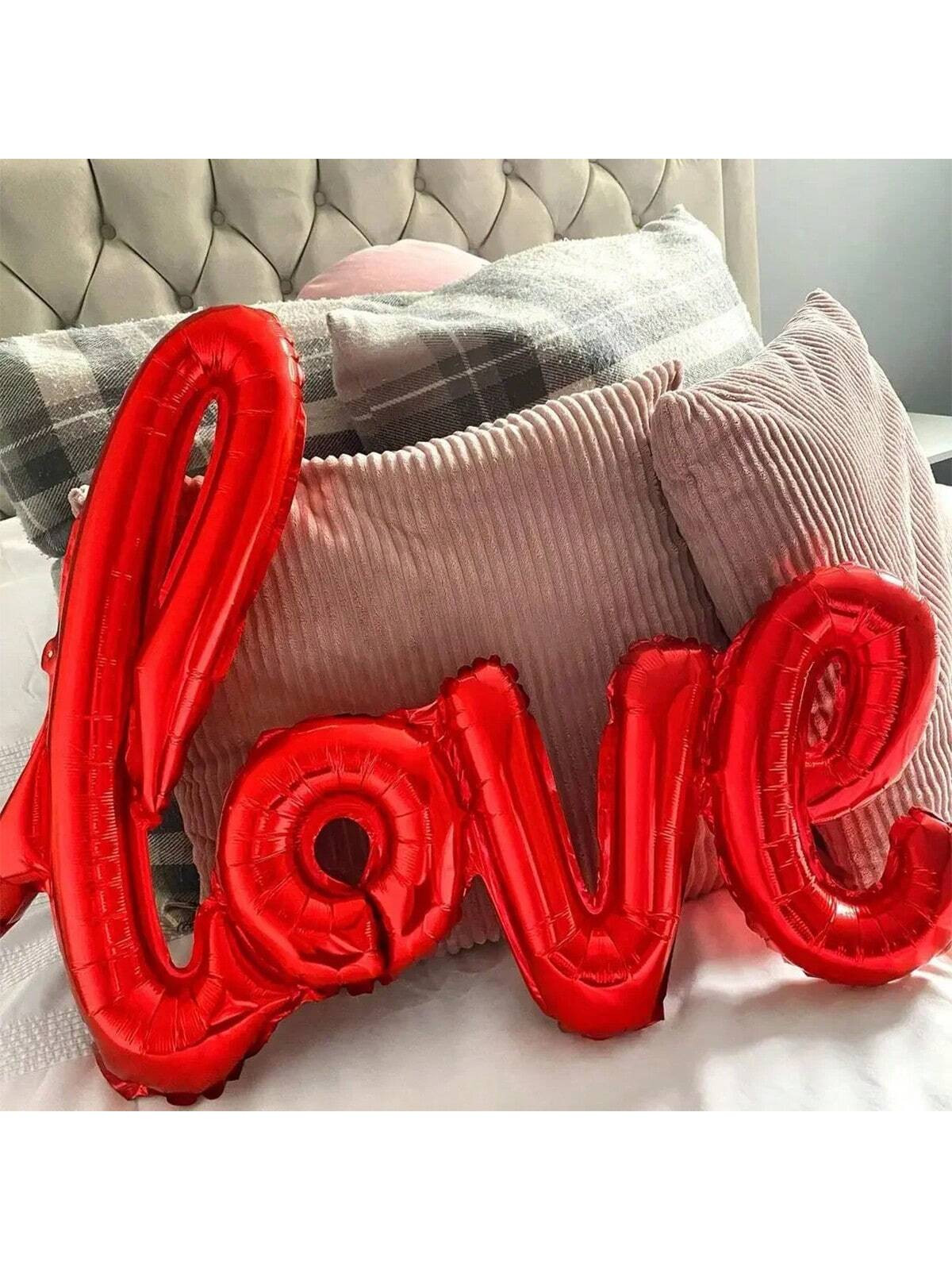 Ballon En Feuille D'aluminium Rouge En Forme De Lettre Love En Une Pièce De 110cm X 64cm Pour La -valentin, Le Mariage, La Fête, Et La Demande En Mariage - 26038569