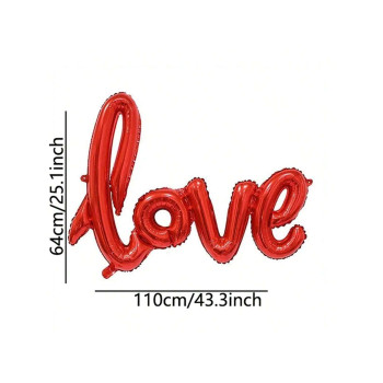 Ballon En Feuille D'aluminium Rouge En Forme De Lettre Love En Une Pièce De 110cm X 64cm Pour La -valentin, Le Mariage, La Fête, Et La Demande En Mariage - 26038569