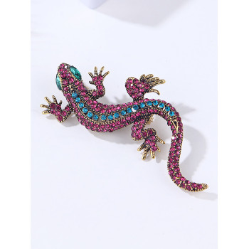 1 pièce Vintage Exagéré Lézard Design En Alliage De Zinc Broche Avec À Strass & Verre Percer Décoration Pour Pour Femme Port Quotidien - 21182302