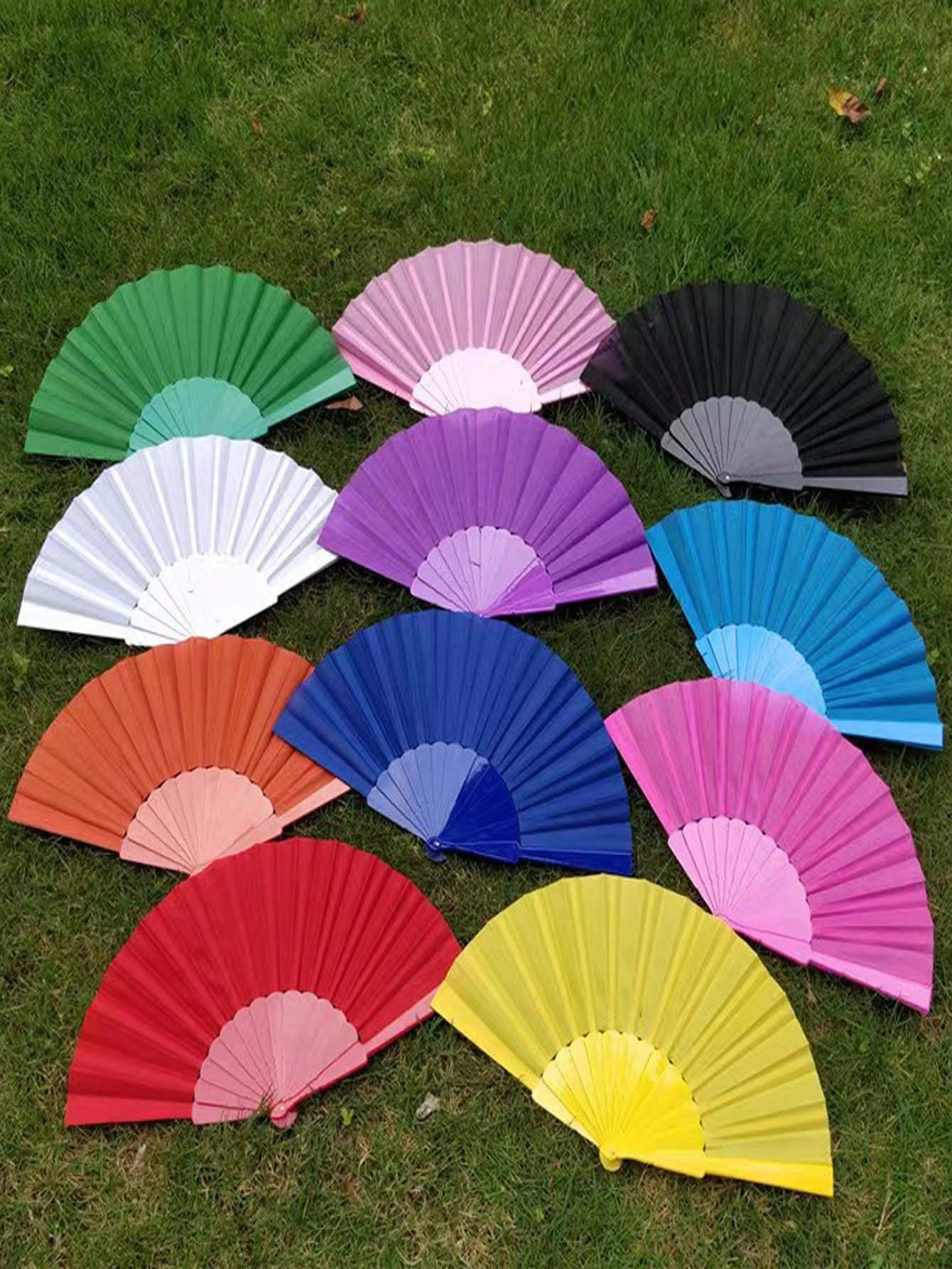 Éventails de danse de style chinois, éventails pour la performance de kung-fu, éventails de peinture, éventails en tissu, éventails en plastique, couleur unie, convenant pour les fêtes, vintage, décontracté, mignon, quatre saisons - 40234685