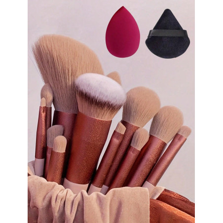 Ensemble De 15 Pinceaux De Maquillage Portables Pour Blush, Ensemble De Pinceaux De Maquillage, Ensemble De Pinceaux Cosmétiques Pour Fard À Paupières ison, Taille De Voyage, Facile À Ranger, Assorti Aux Vêtements - 31326515