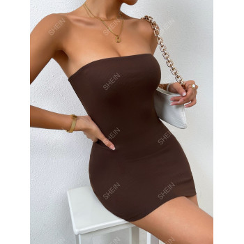 SHEIN Essnce Robe moulante bustier côtelé découpe - 10594444