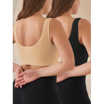 2 pièces/set Soutiens-gorge de sport sans couture et sans fil taille plus - 37570359