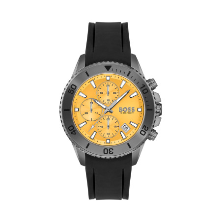 Montre à quartz en silicone - Chronographe - Noir et jaune - 02 - 32455773