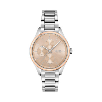 Montre à quartz en acier - Argenté et doré rose - 02 - 32686621