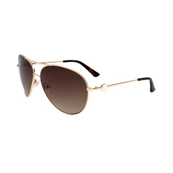 Lunettes de soleil femme - Catégorie 3 - Doré et marron foncé - Guess - 02 - 32447444