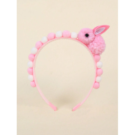 1 pièce Serre-tête pour filles avec oreilles de lapin en fourrure, décoration de cheveux mignonne pour enfants - 39598426