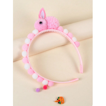 1 pièce Serre-tête pour filles avec oreilles de lapin en fourrure, décoration de cheveux mignonne pour enfants - 39598426