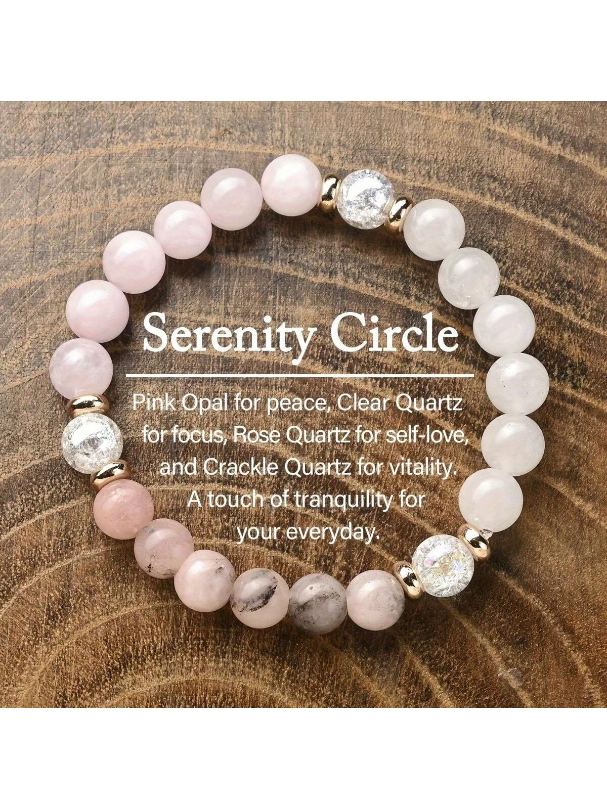 1 pièce Bracelet à la mode pour femmes pour l'équilibre émotionnel, fait de quartz rose, rhodonite rose et cristal de quartz rose, un cadeau idéal pour les femmes lors de festivals - 35521143