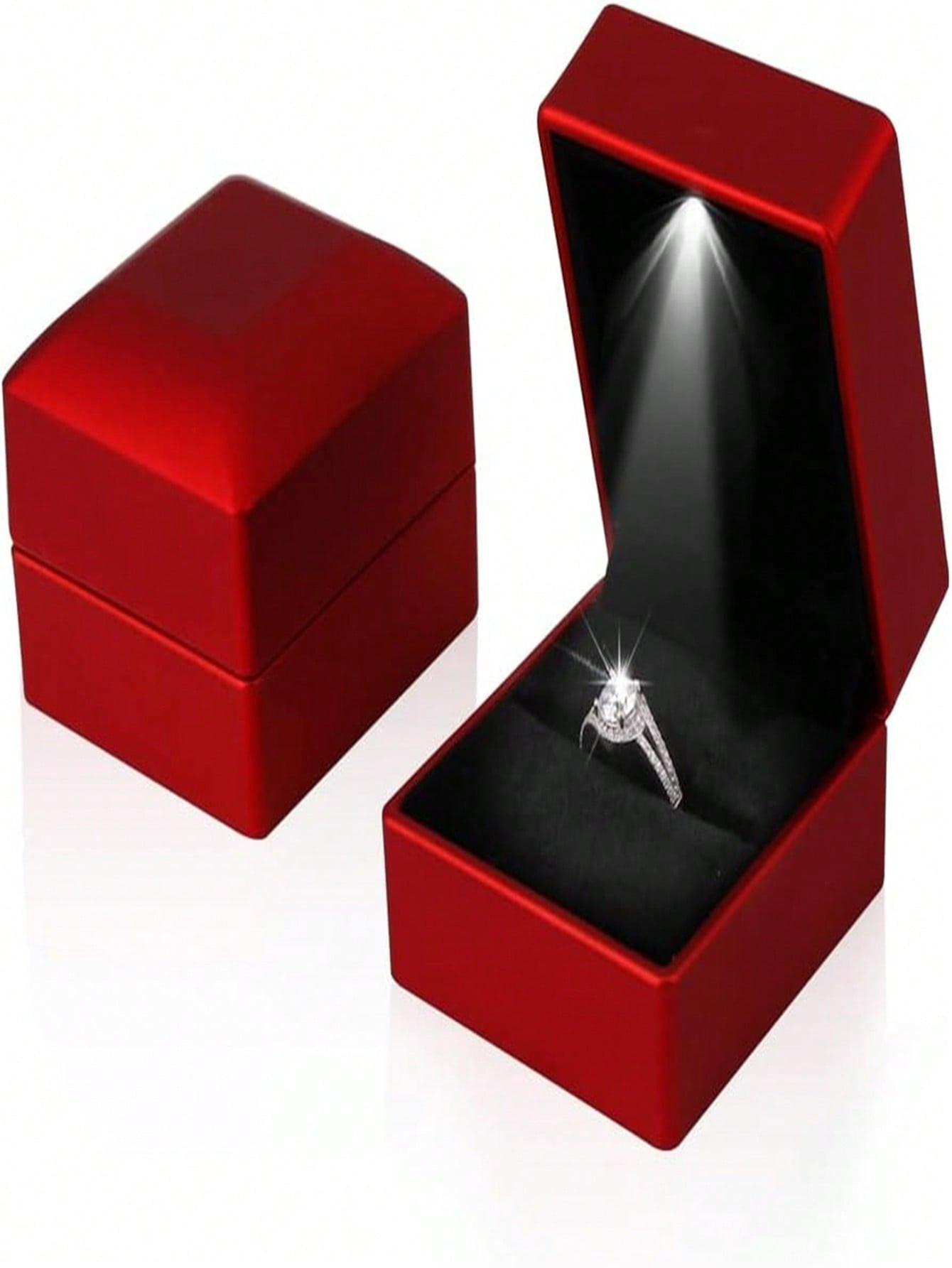 Boîte À Bagues À Led Rouge Pak Pour Demande En Mariage, Mariage, Fiançailles, Noël ... Coffret Cadeau De Bijoux De Bague À Led De Luxe Avec Lumière Pour Homme Pour Femme Pour Fillette Dimensions De La Boîte, Cadeau Pour La Saint-valentin - 26846946