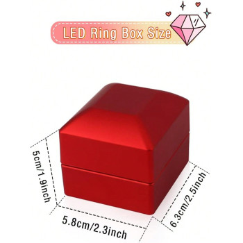 Boîte À Bagues À Led Rouge Pak Pour Demande En Mariage, Mariage, Fiançailles, Noël ... Coffret Cadeau De Bijoux De Bague À Led De Luxe Avec Lumière Pour Homme Pour Femme Pour Fillette Dimensions De La Boîte, Cadeau Pour La Saint-valentin - 26846946