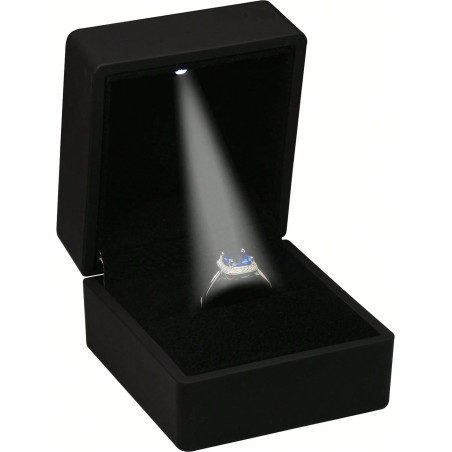 Boîte De Bague Noire Led De Pak De Bijoux Pour La Proposition, Mariage, Fiançailles, Noël... Boîte Cadeau De Bijoux De Bague Led De Luxe Avec Lumière Pour Les Hommes, Les Femmes Et Les Filles, Dimensions De La Boîte - 25852083