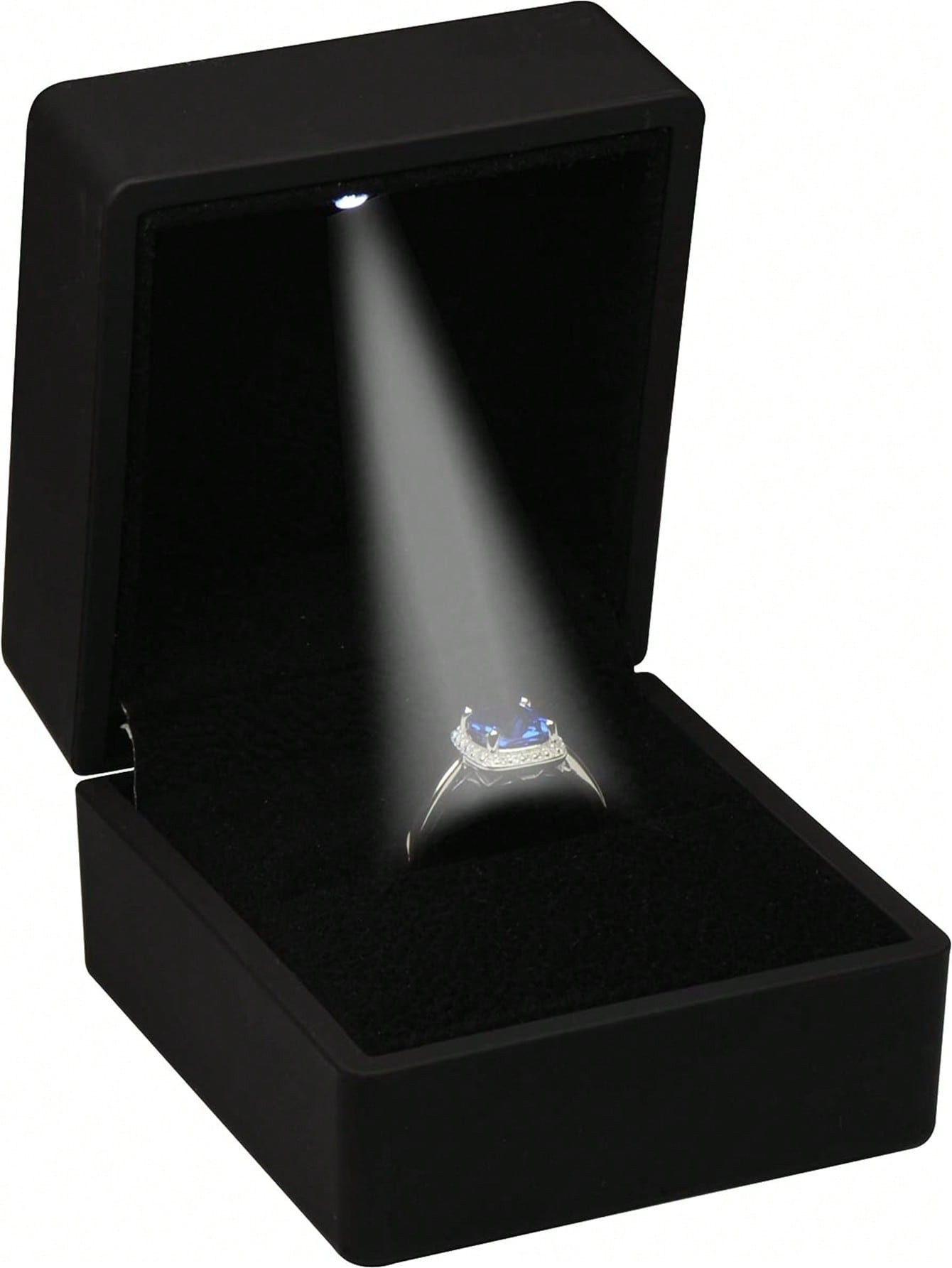 Boîte De Bague Noire Led De Pak De Bijoux Pour La Proposition, Mariage, Fiançailles, Noël... Boîte Cadeau De Bijoux De Bague Led De Luxe Avec Lumière Pour Les Hommes, Les Femmes Et Les Filles, Dimensions De La Boîte - 25852083