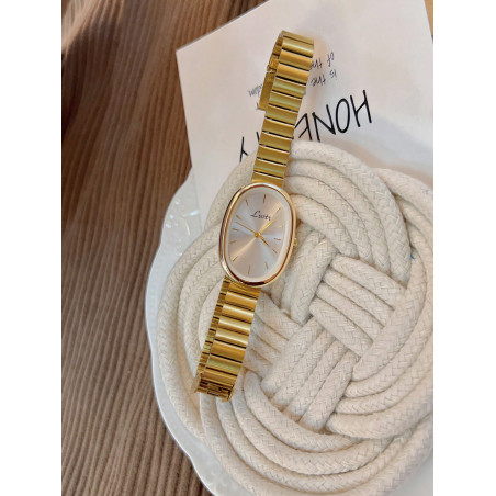 1 pièce de nouvelle montre-bracelet de mode pour femme en or, rétro luxe élégant simple et polyvalente montre femmes - 24849740