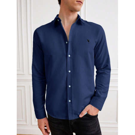 Cottnline Chemise À Manches Longues Imprimée Avec Motif Équestre Pour Hommes - 28149014