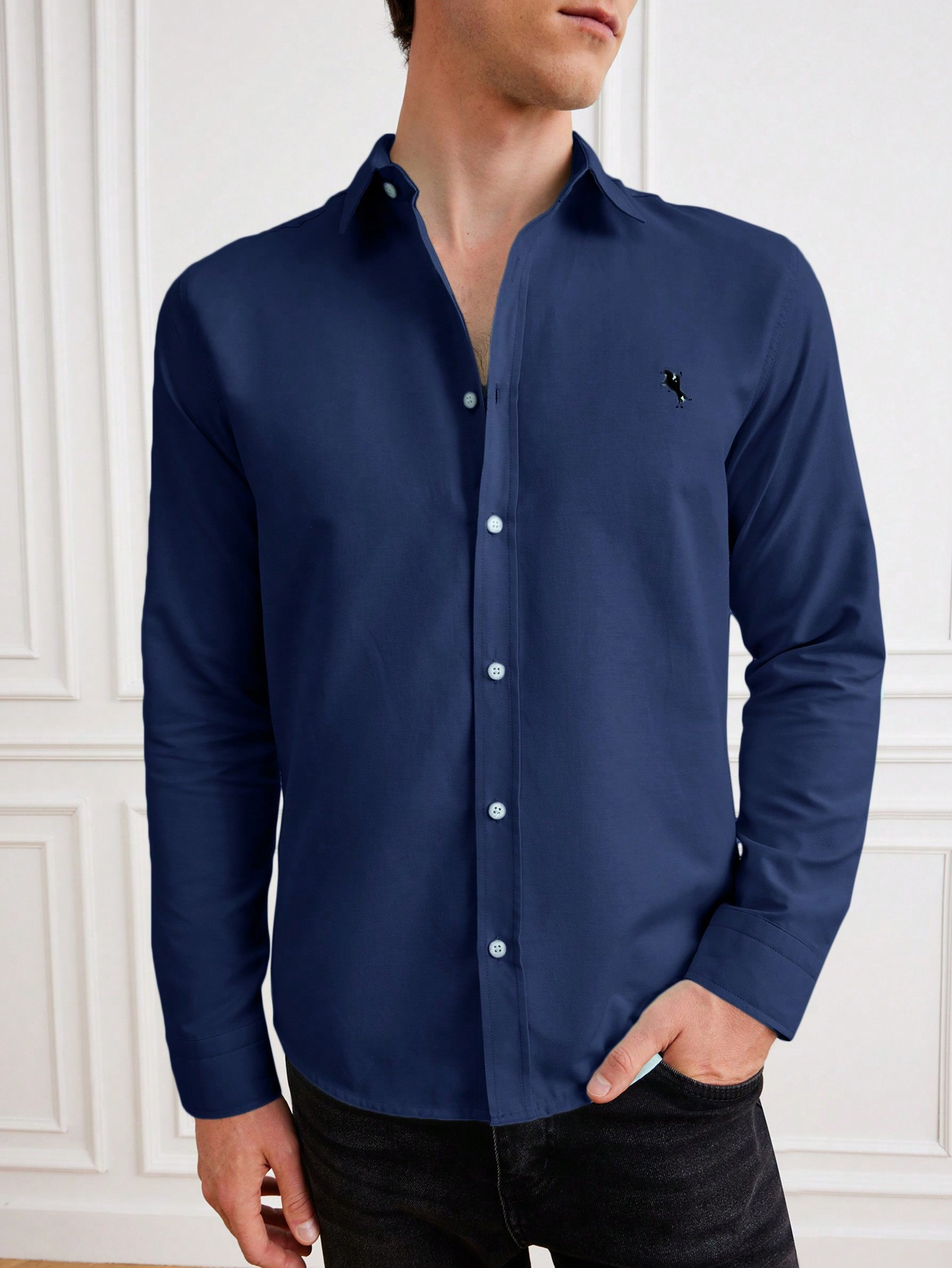 Cottnline Chemise À Manches Longues Imprimée Avec Motif Équestre Pour Hommes - 28149014