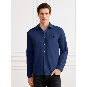 Cottnline Chemise À Manches Longues Imprimée Avec Motif Équestre Pour Hommes - 28149014