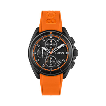 Montre à quartz en cuir - Chronographe - Orange - 02 - 32700930