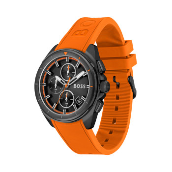 Montre à quartz en cuir - Chronographe - Orange - 02 - 32700930