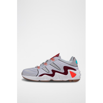 Sneakers en cuir FYW S-97 - Blanc et bordeaux - 02 - 32665106