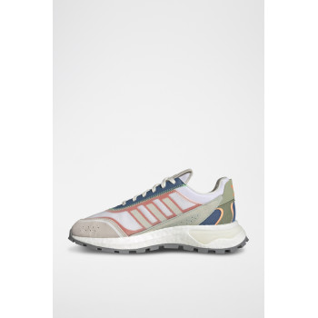 Chaussures de running en cuir Retropy P9 - Blanc et bleu clair - 02 - 32665317