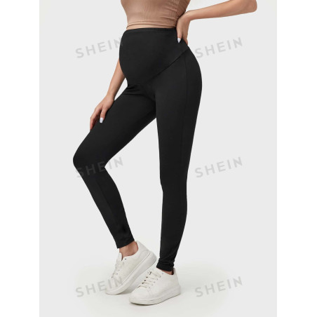 SHEIN BASICS Legging de grossesse taille haute unicolore - 10249399