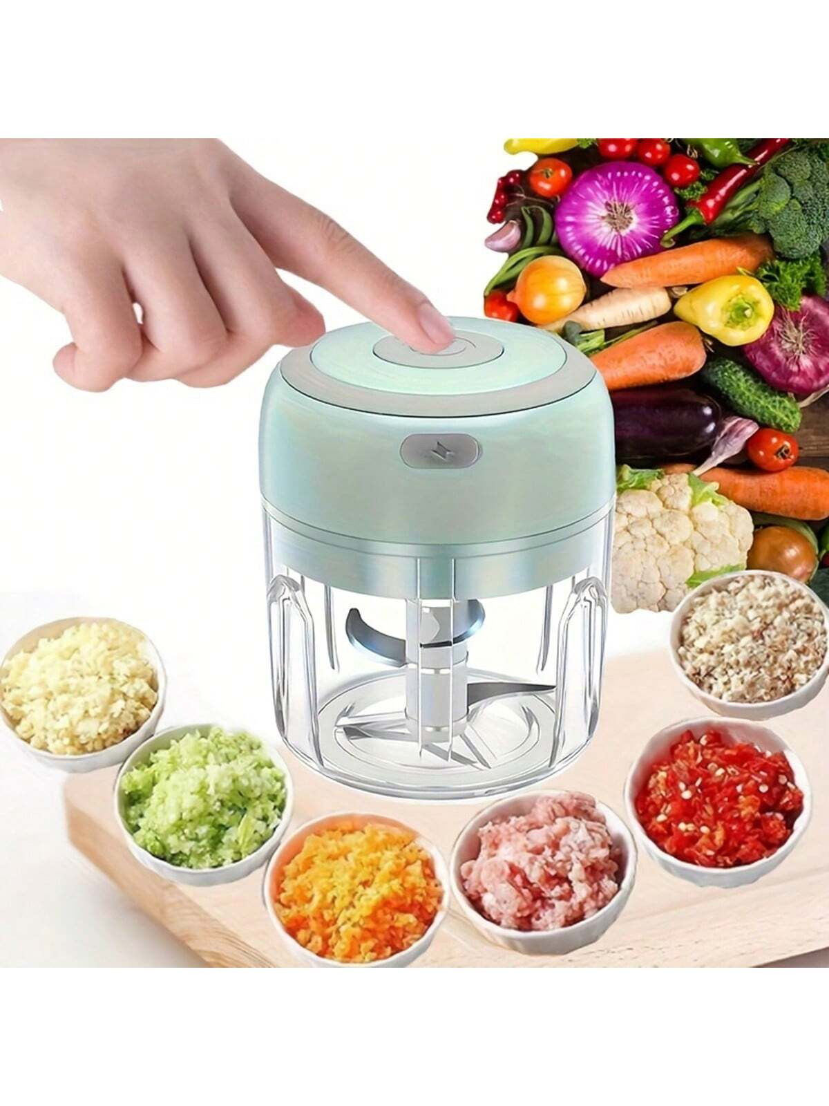 1 Pièce Mini Presse-ail Électrique Multifonctionnelle, Hachoir À Ail, Machine De Cuisson Pour Aliments Pour Bébés - 30182106