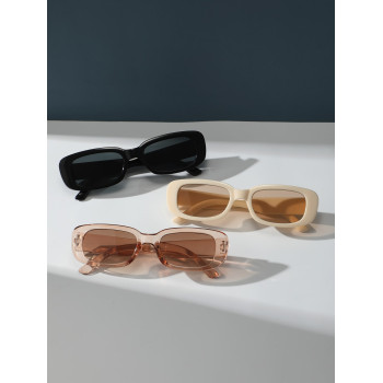 3 paires Lunettes de soleil à monture carrée pour les vacances d'été, lunettes de soleil de plage - 13248988