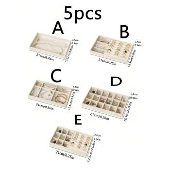 5 pièces/set Organisateur de plateau de bijoux, plateaux de rangement empilables pour boucles d'oreilles, colliers, bagues, bracelets, pendentifs, per tion de festival - 39216128