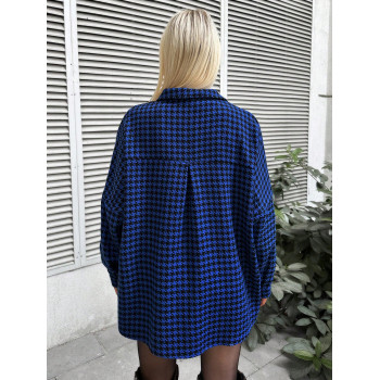 SHEIN Cottnline Manteau À Carreaux Épaule tombante À Bouton - 22349058