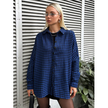 SHEIN Cottnline Manteau À Carreaux Épaule tombante À Bouton - 22349058