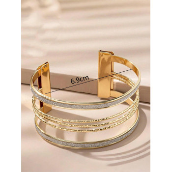 1 pièce Bracelet à la mode en matière brillante et ouverte de style européen et américain, convient pour mariage, fête, port quotidien, meilleurs amis - 35687447