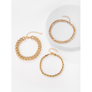 3 pièces Bracelet de cheville à strass - 12202182