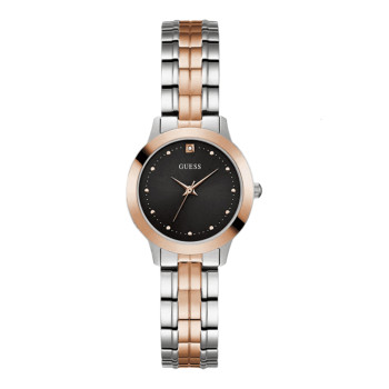 Montre à quartz en acier - Argenté et doré rose - 02 - 32455771